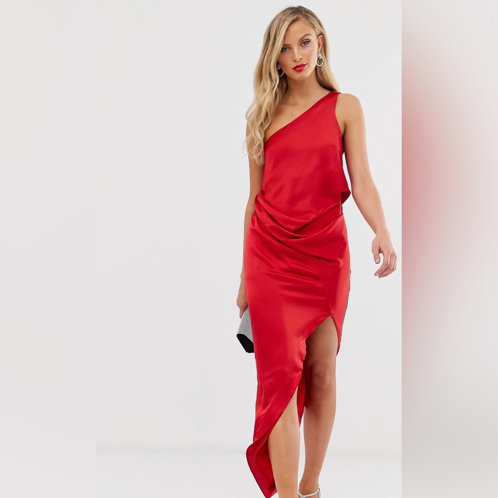 •ASOS Red satin dress•